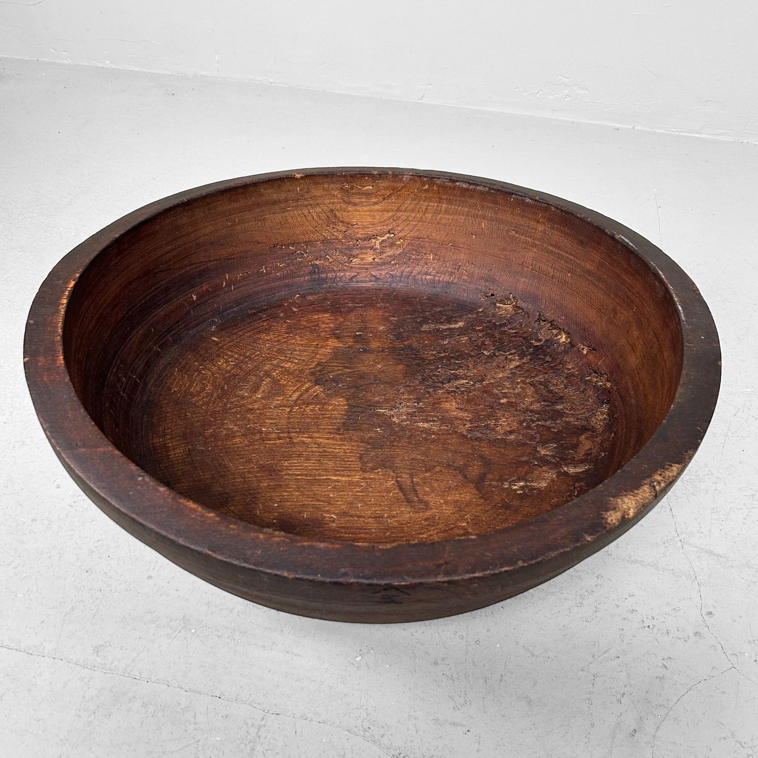 Antique Japanese Wooden Bowl, Kibachi, 1910