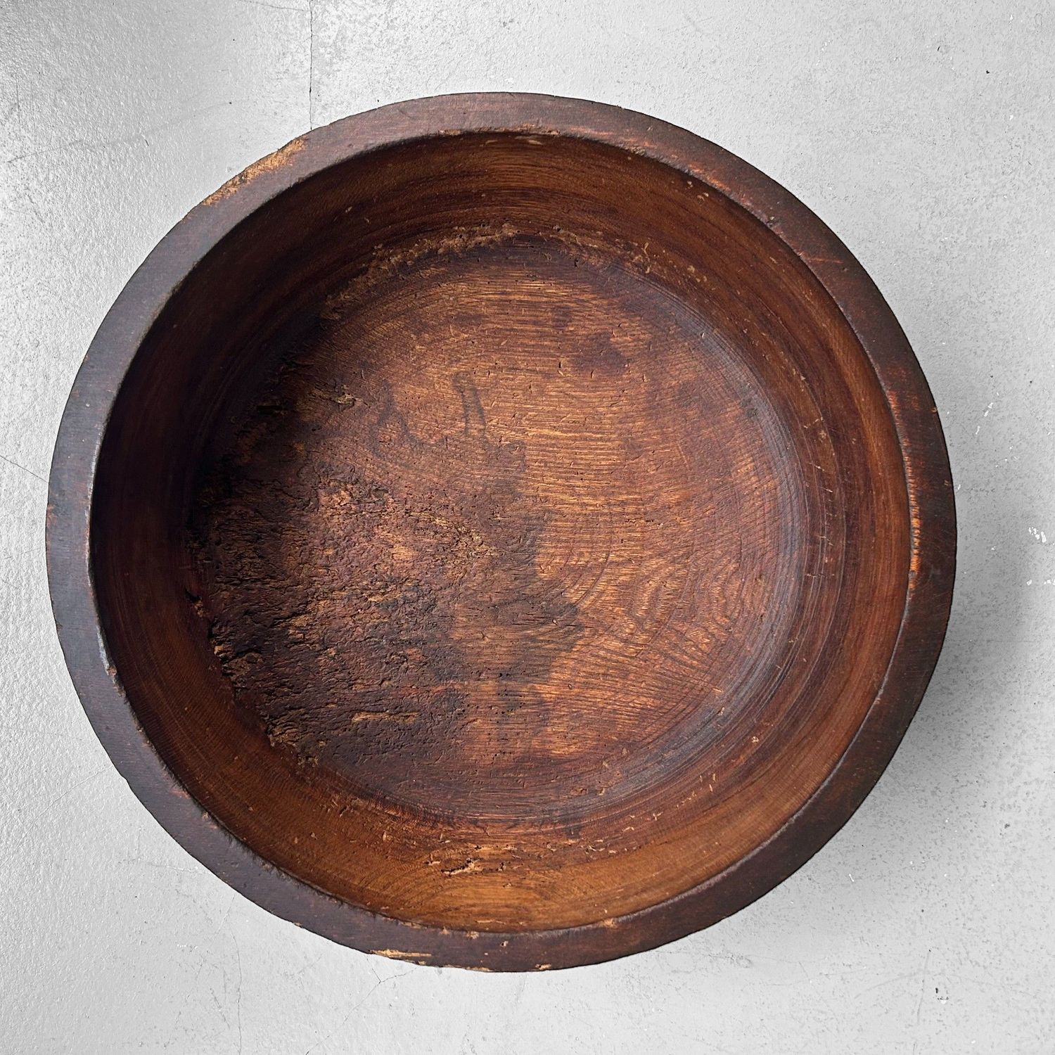 Antique Japanese Wooden Bowl, Kibachi, 1910