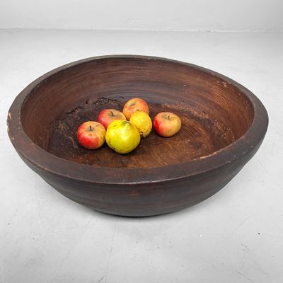 Antique Japanese Wooden Bowl, Kibachi, 1910