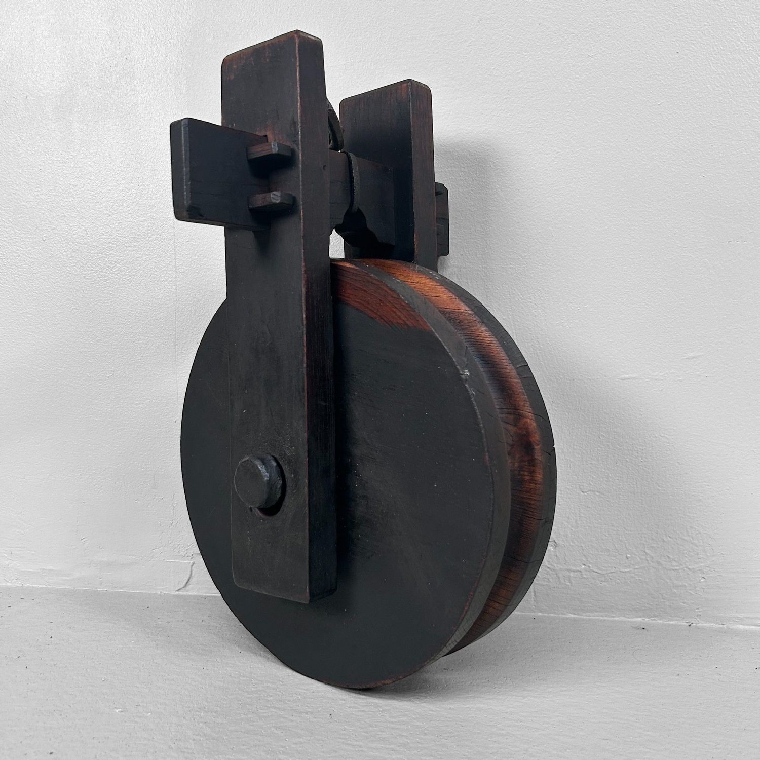 Antieke Japanse Houten Katrol, 1890s Antieke Japanse Houten Katrol, 1890s