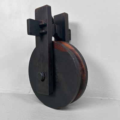 Antieke Japanse Houten Katrol, 1890s