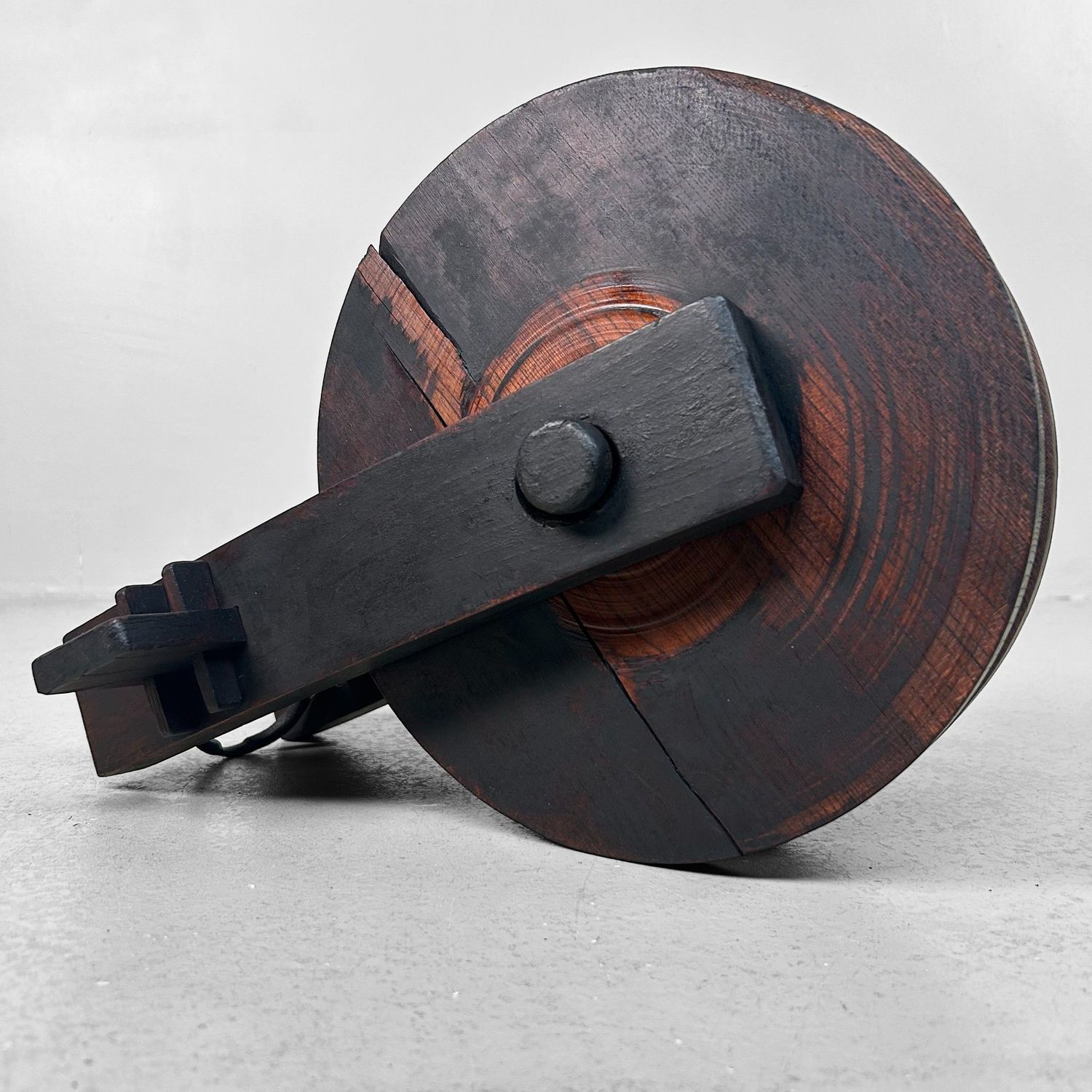 Antieke Japanse Houten Katrol, 1890s