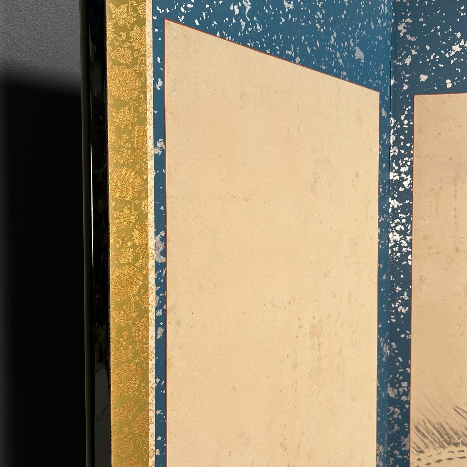 Japanese Folding Screen, Byōbu with Ink Paintings by Hōkyō Dōun, 1880s Japanese Folding Screen, Byōbu with Ink Paintings by Hōkyō Dōun, 1880s