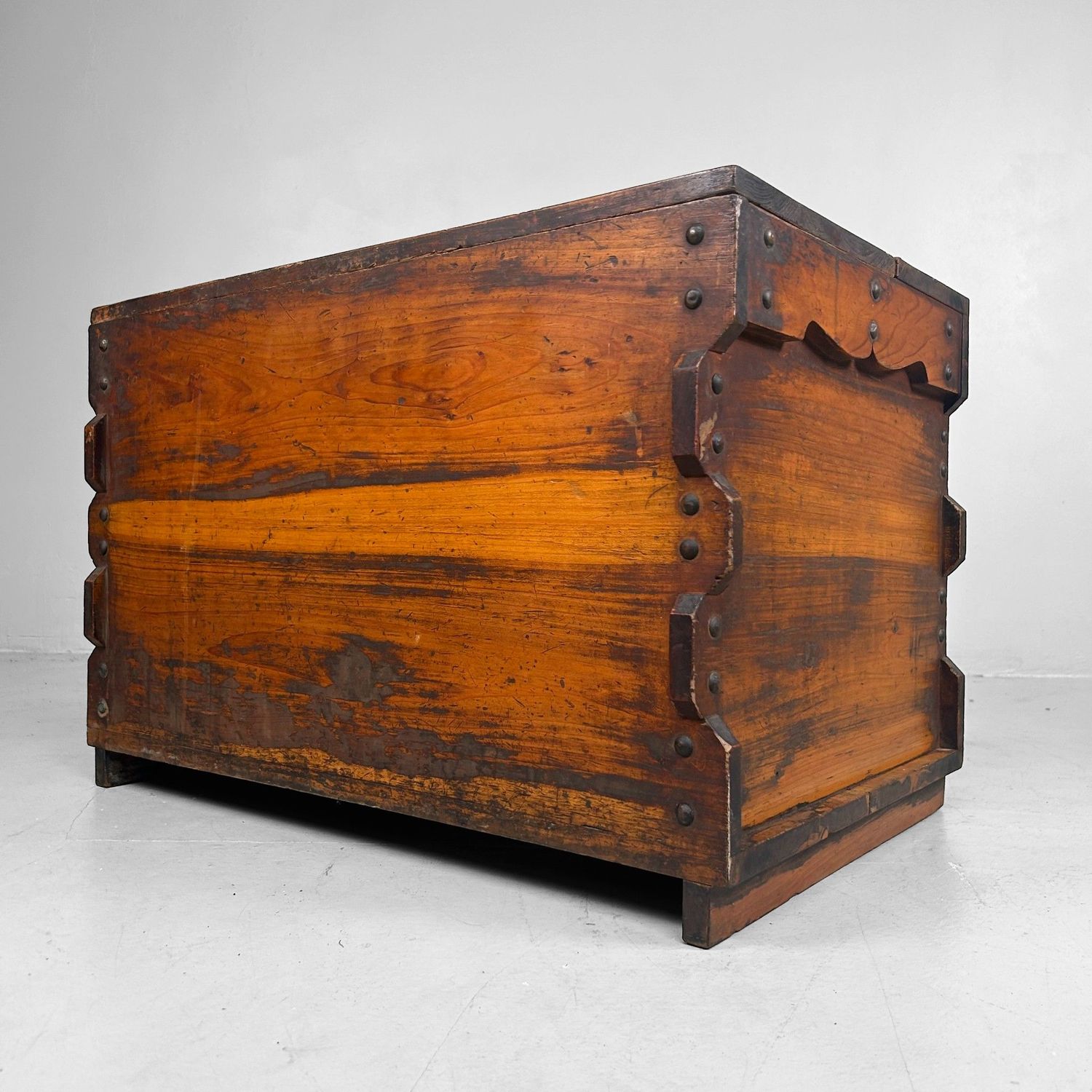 Vintage Japanese Wooden Box, Storage Furniture, 1920s