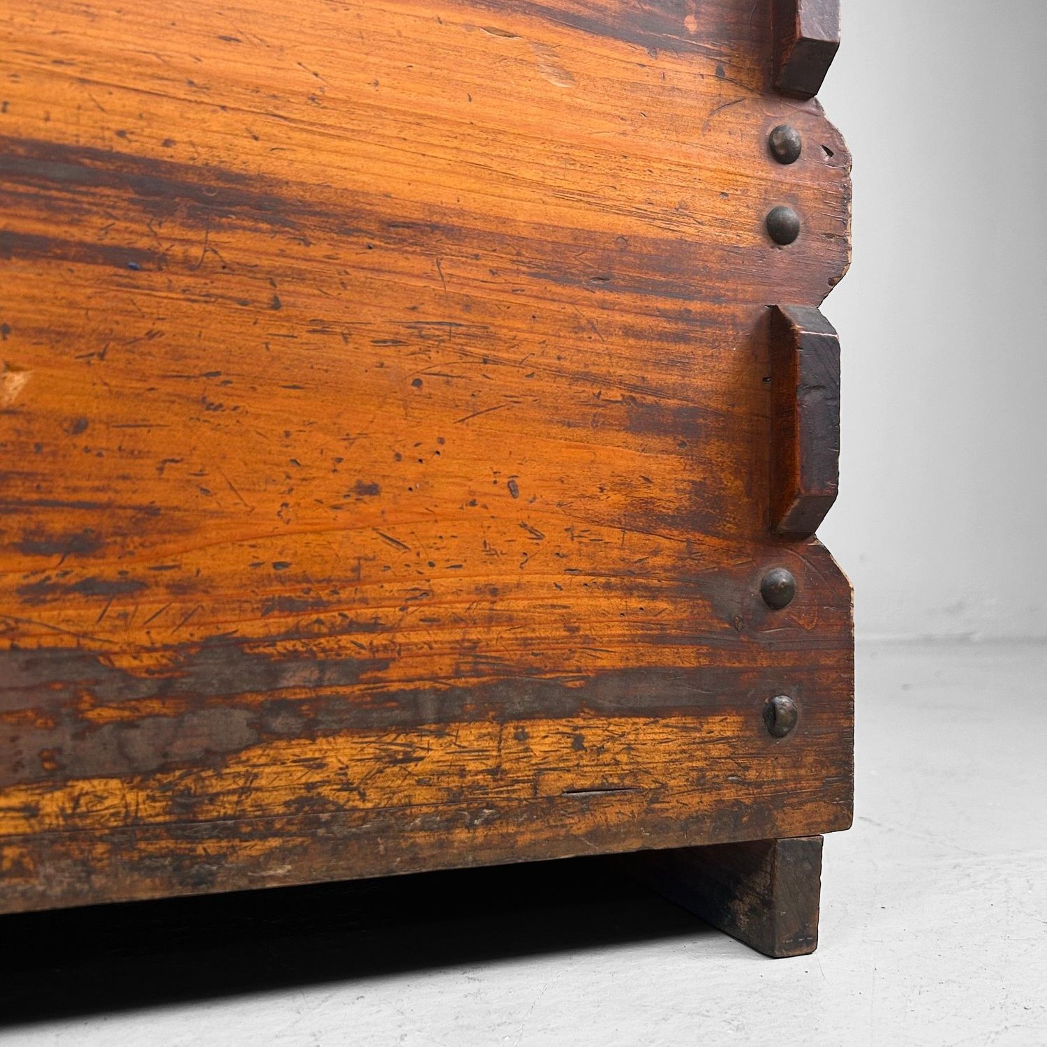 Vintage Japanese Wooden Box, Storage Furniture, 1920s