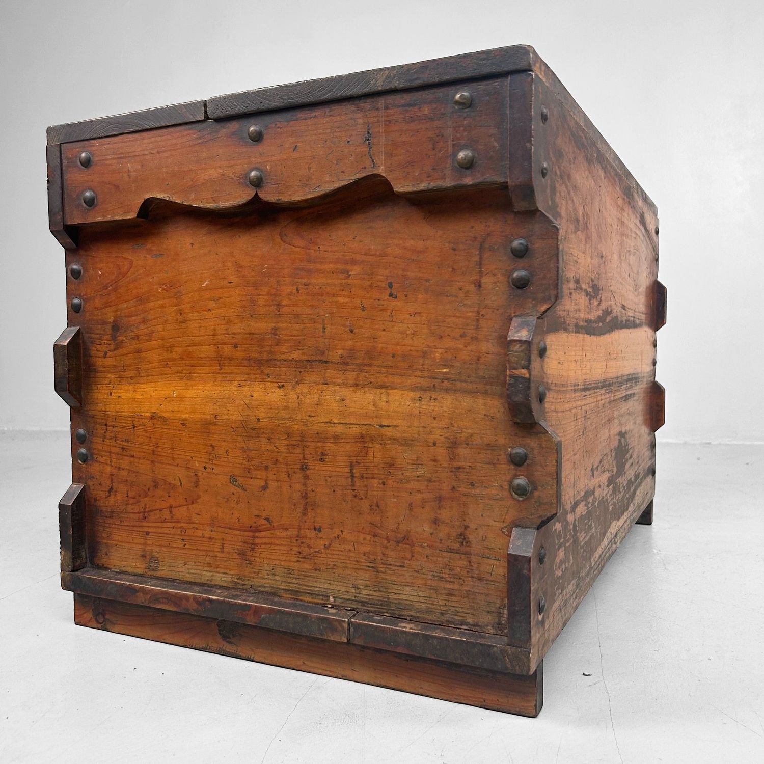 Vintage Japanese Wooden Box, Storage Furniture, 1920s