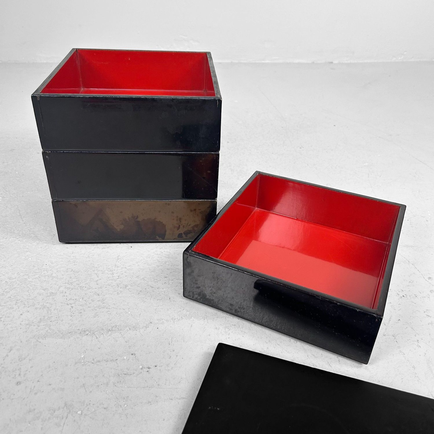 Antique Japanese Jubako in Wooden Storage Box, 1880s Antique Japanese Jubako in Wooden Storage Box, 1880s