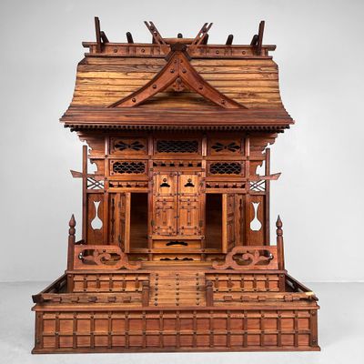 Japanese Wooden Temple, 1930s — Large Home Shrine Japanese Wooden Temple, 1930s — Large Home Shrine