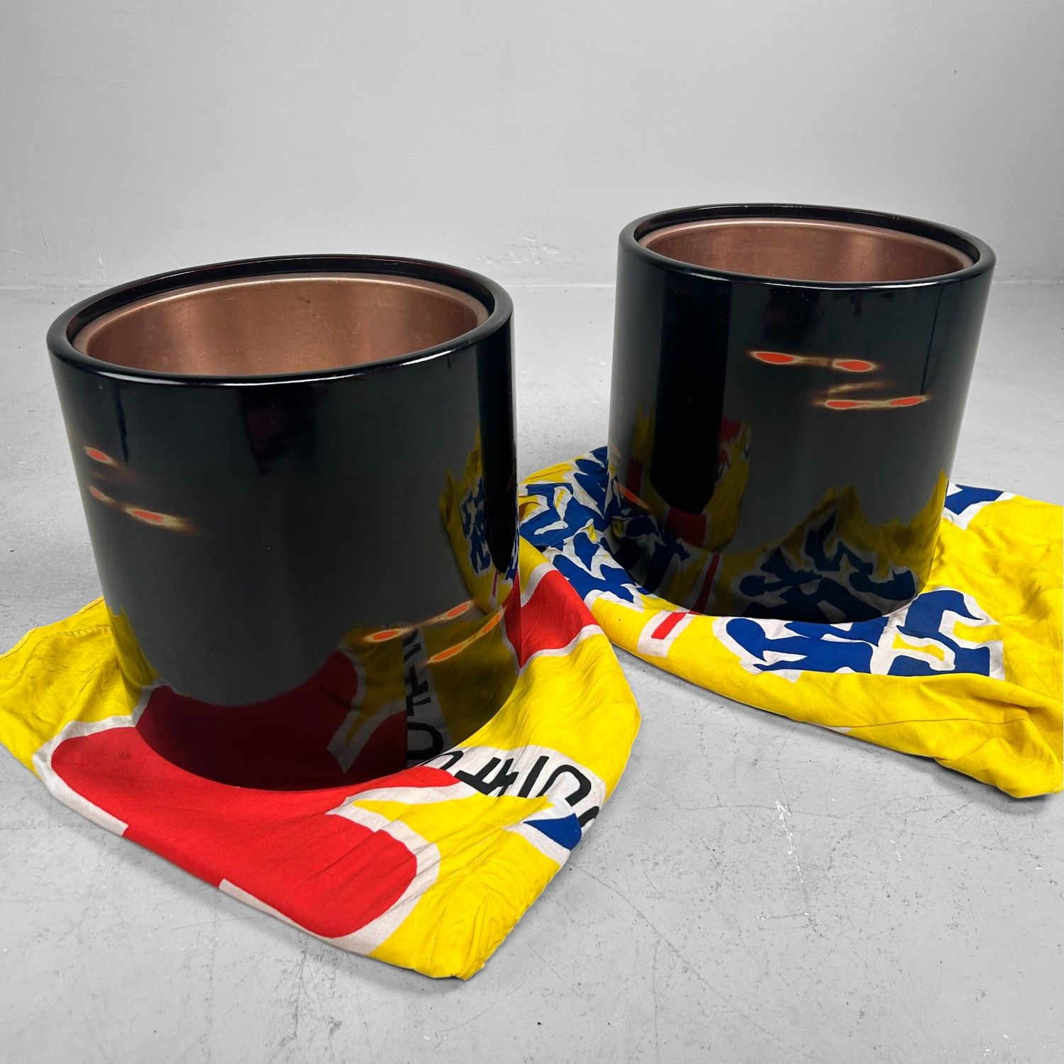 ​Set Japanse Hibachi, Negoro-nuri, 1950s