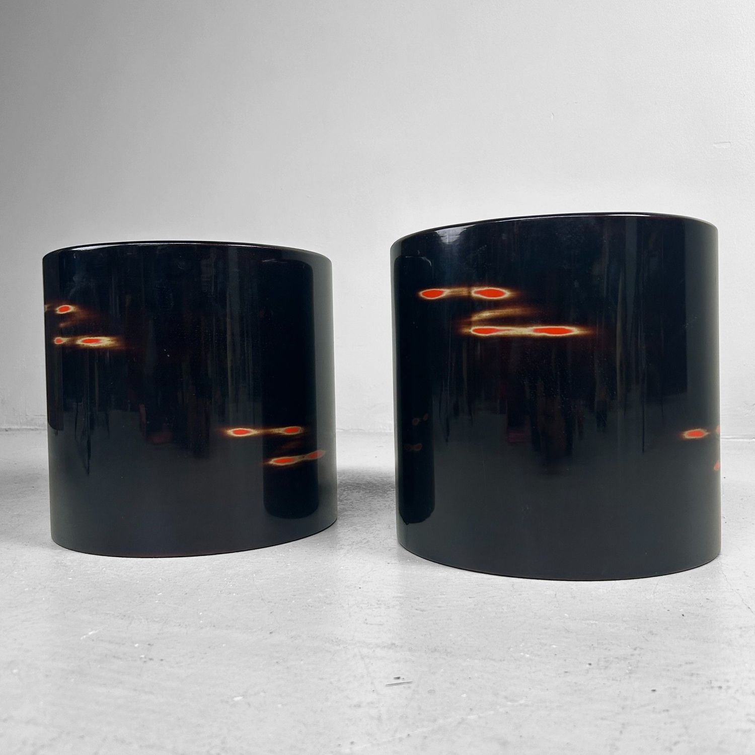 ​Set Japanse Hibachi, Negoro-nuri, 1950s