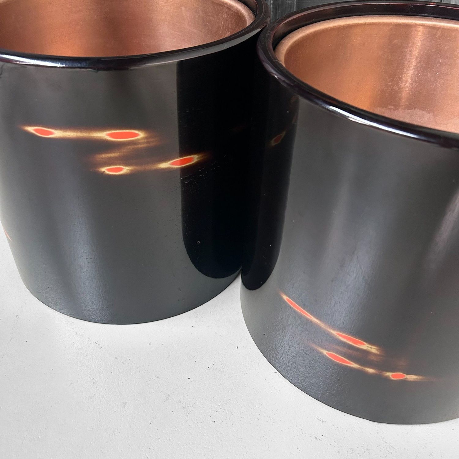 ​Set Japanse Hibachi, Negoro-nuri, 1950s