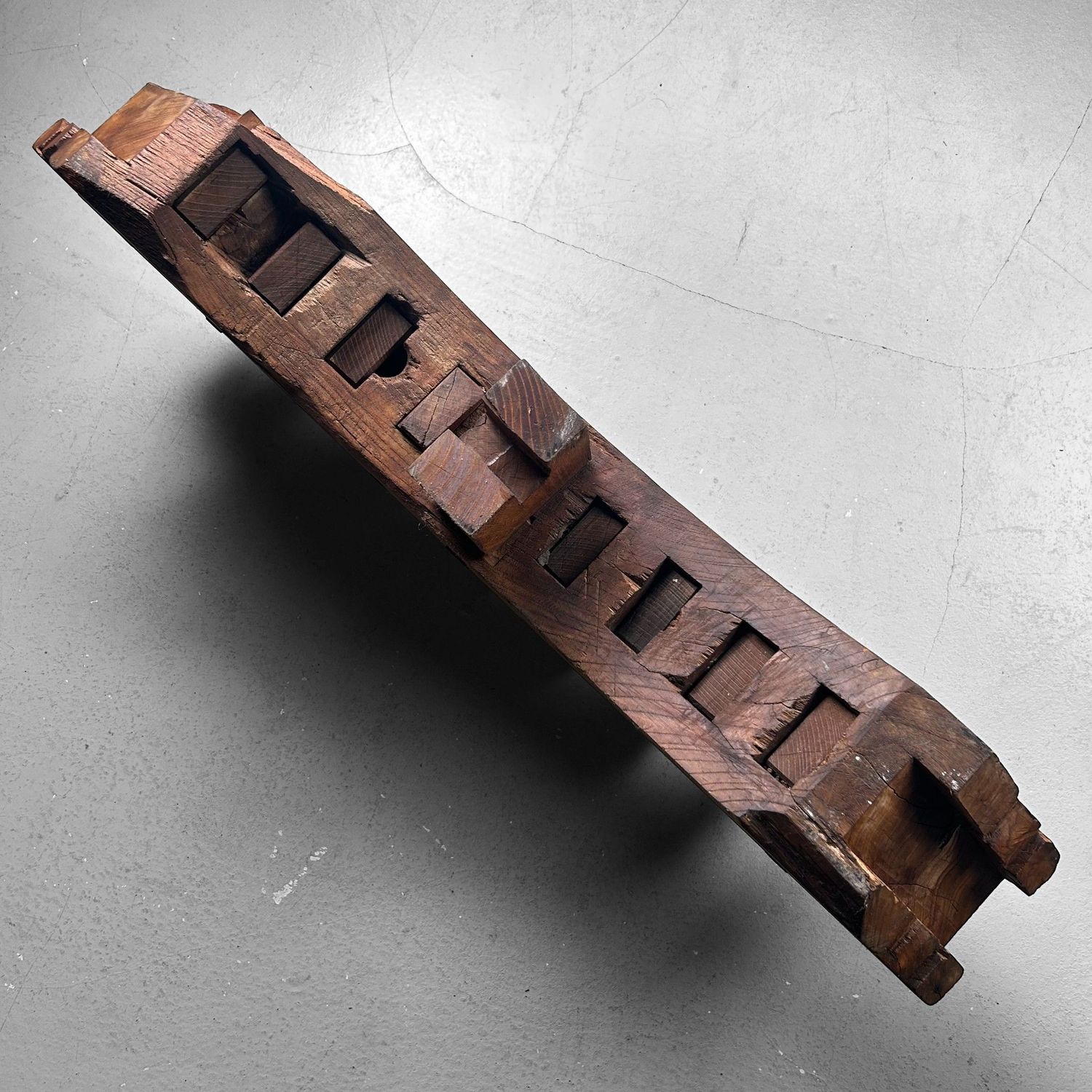 Decorative Wabi-Sabi Accent, Japanese Wooden Gear Segment, 1890s