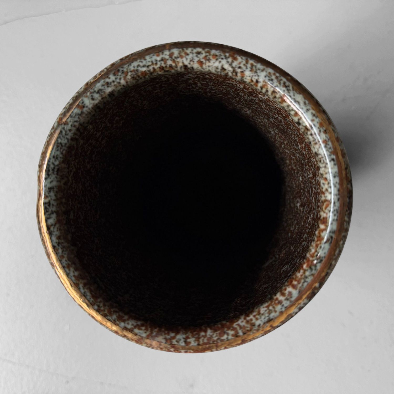 Japanese Soma Ware Cylindrical Vase, Ikebana, 1970s