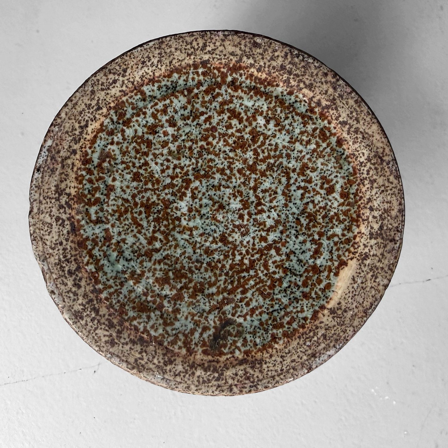 Japanese Soma Ware Cylindrical Vase, Ikebana, 1970s