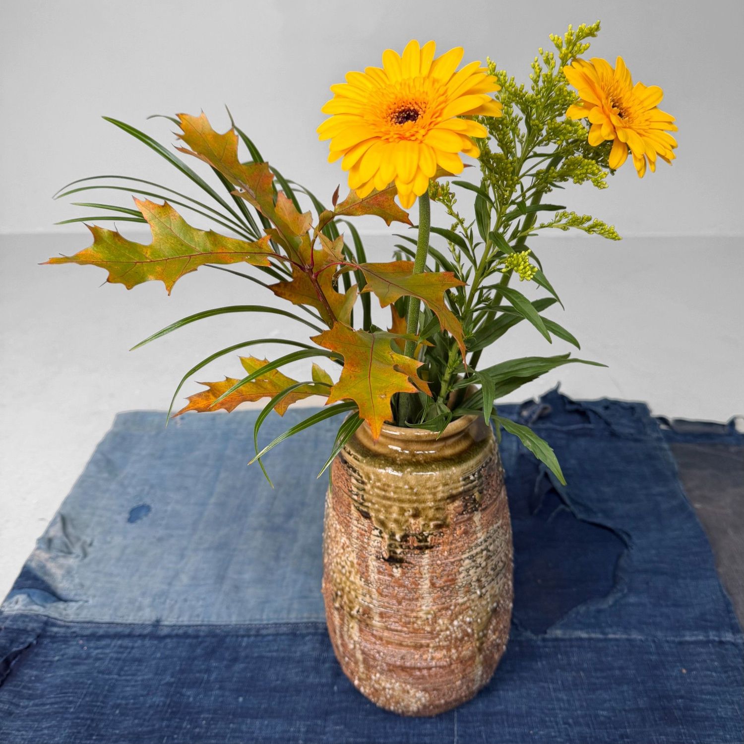Japanese Shigaraki Ikebana Vase, 1960s