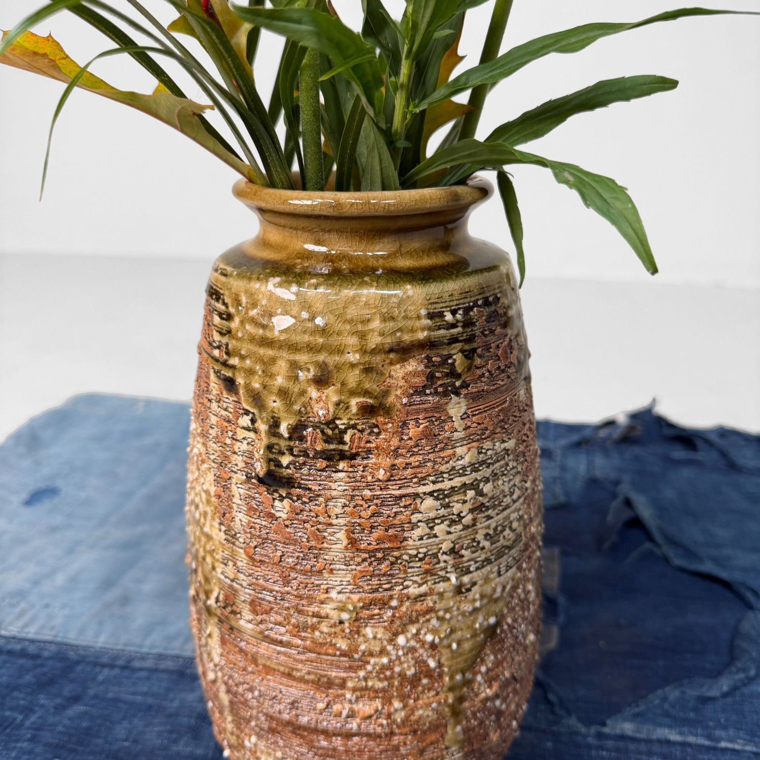 Japanese Shigaraki Ikebana Vase, 1960s