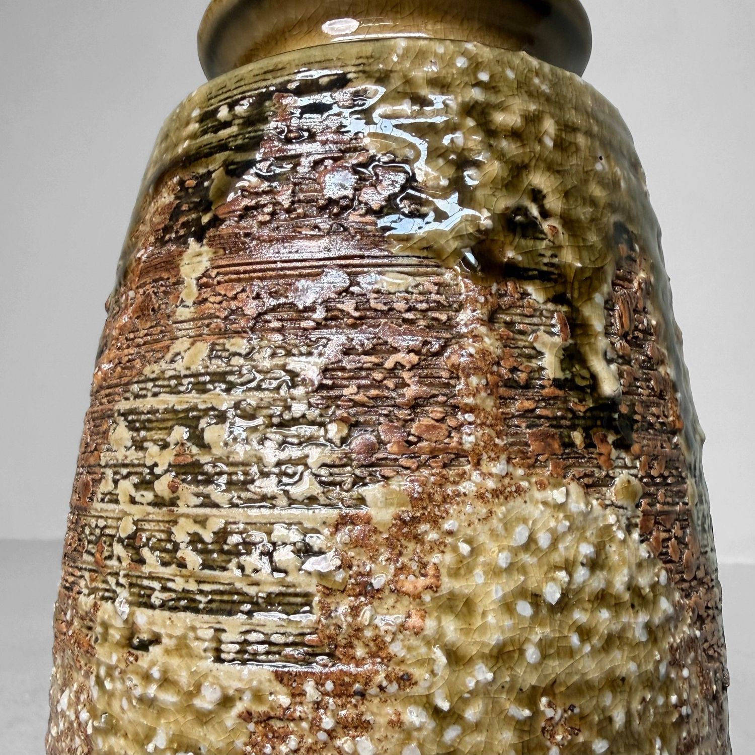 Japanese Shigaraki Ikebana Vase, 1960s