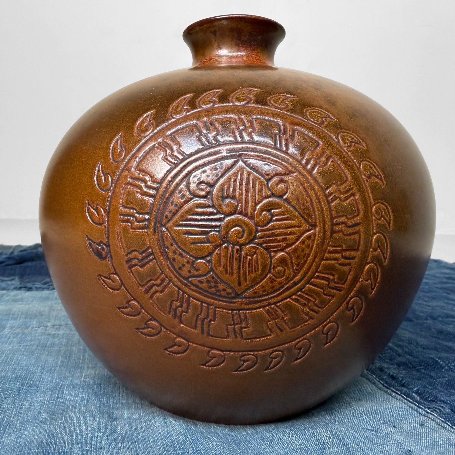 Japanese Ikebana Vase “Kaki Tenmoku Mon”, 1960s Japanese Ikebana Vase “Kaki Tenmoku Mon”, 1960s