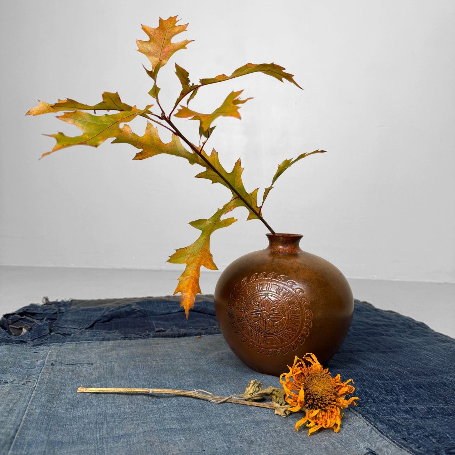 Japanese Ikebana Vase “Kaki Tenmoku Mon”, 1960s