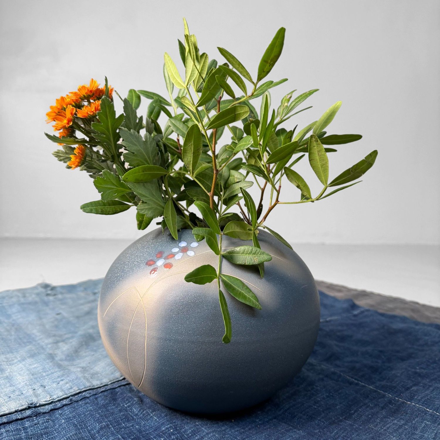 Vintage Japanese Shigaraki Ikebana Flower Vase, 1970s