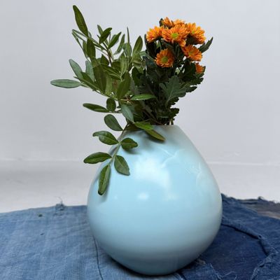 Japanese Kiyomizu Celadon Vase with Cranes, 1970s