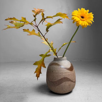 Japanse Studiokeramiek Vaas Ikebana door Nakata Ryōji, 1980s