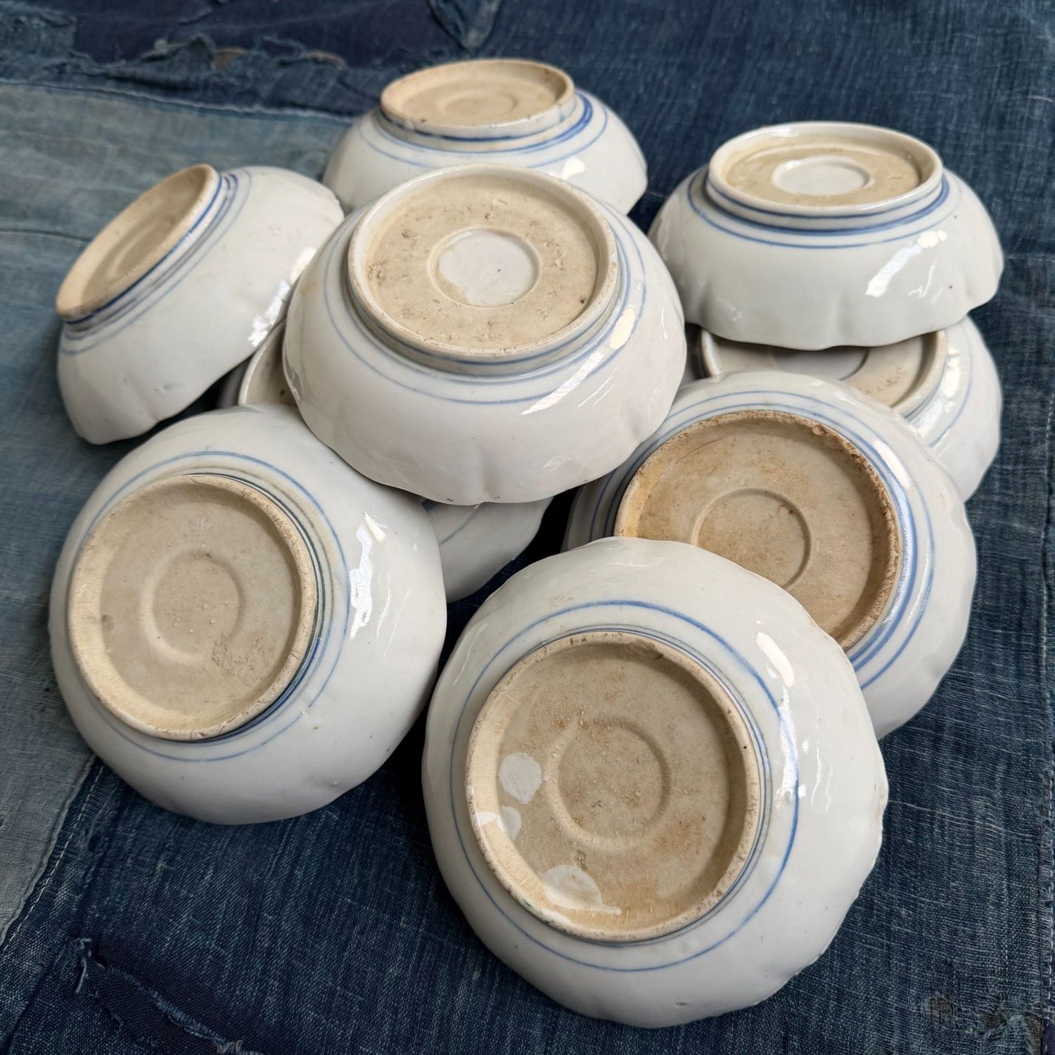 Set Antieke Imari Porseleinen Dessertbordjes, Japan, 1910s