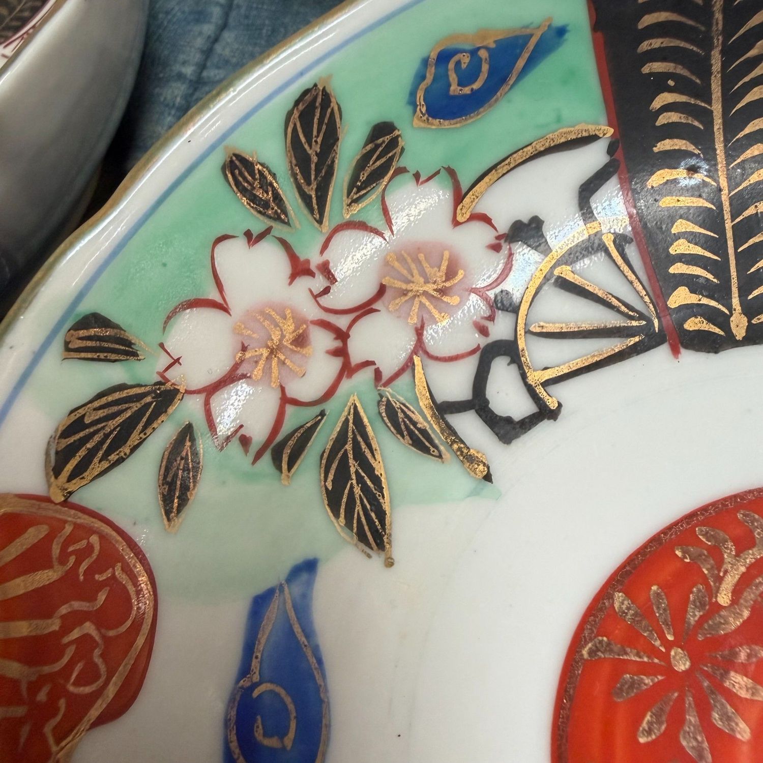 Set Antieke Imari Porseleinen Dessertbordjes, Japan, 1910s