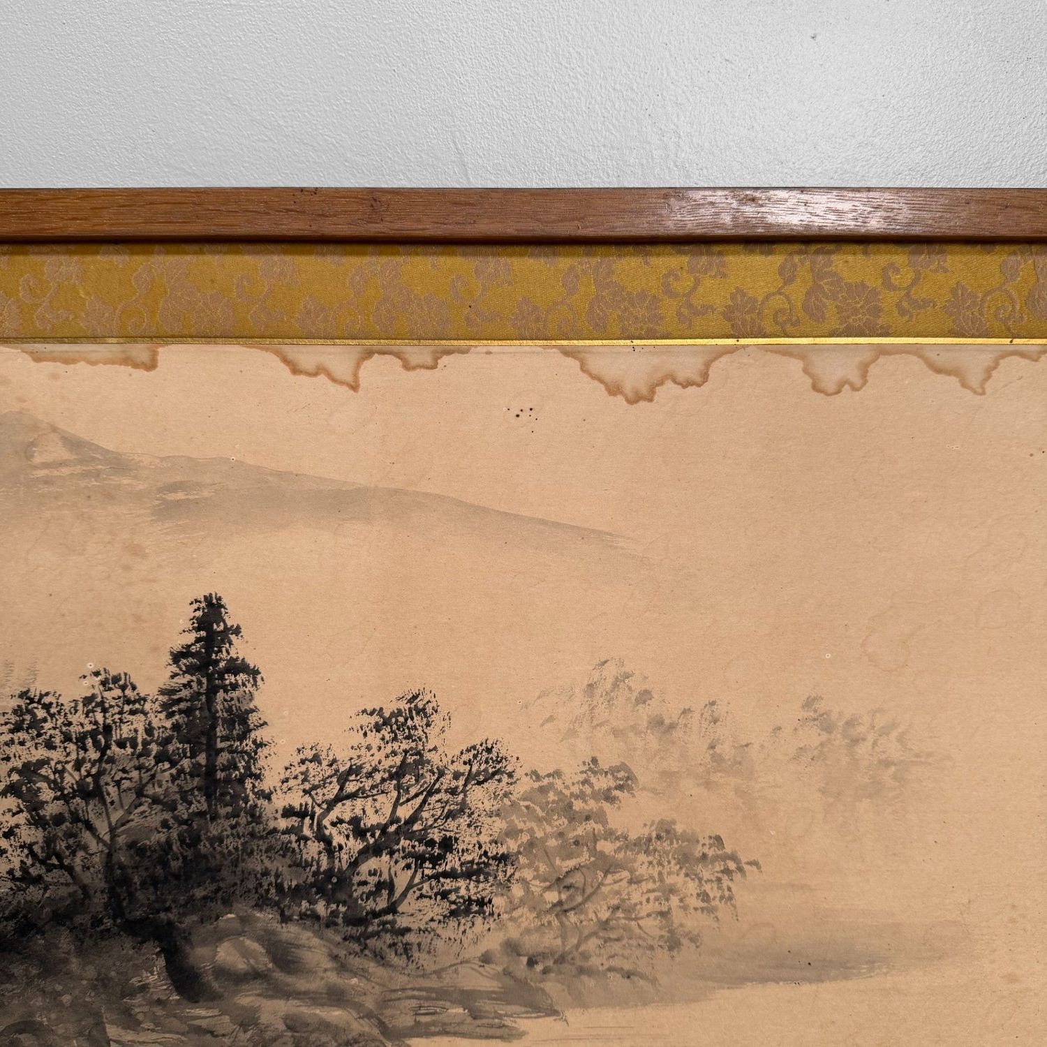 Japans Sumi-e Landschap op Paneel, Muurdecoratie, 1950s