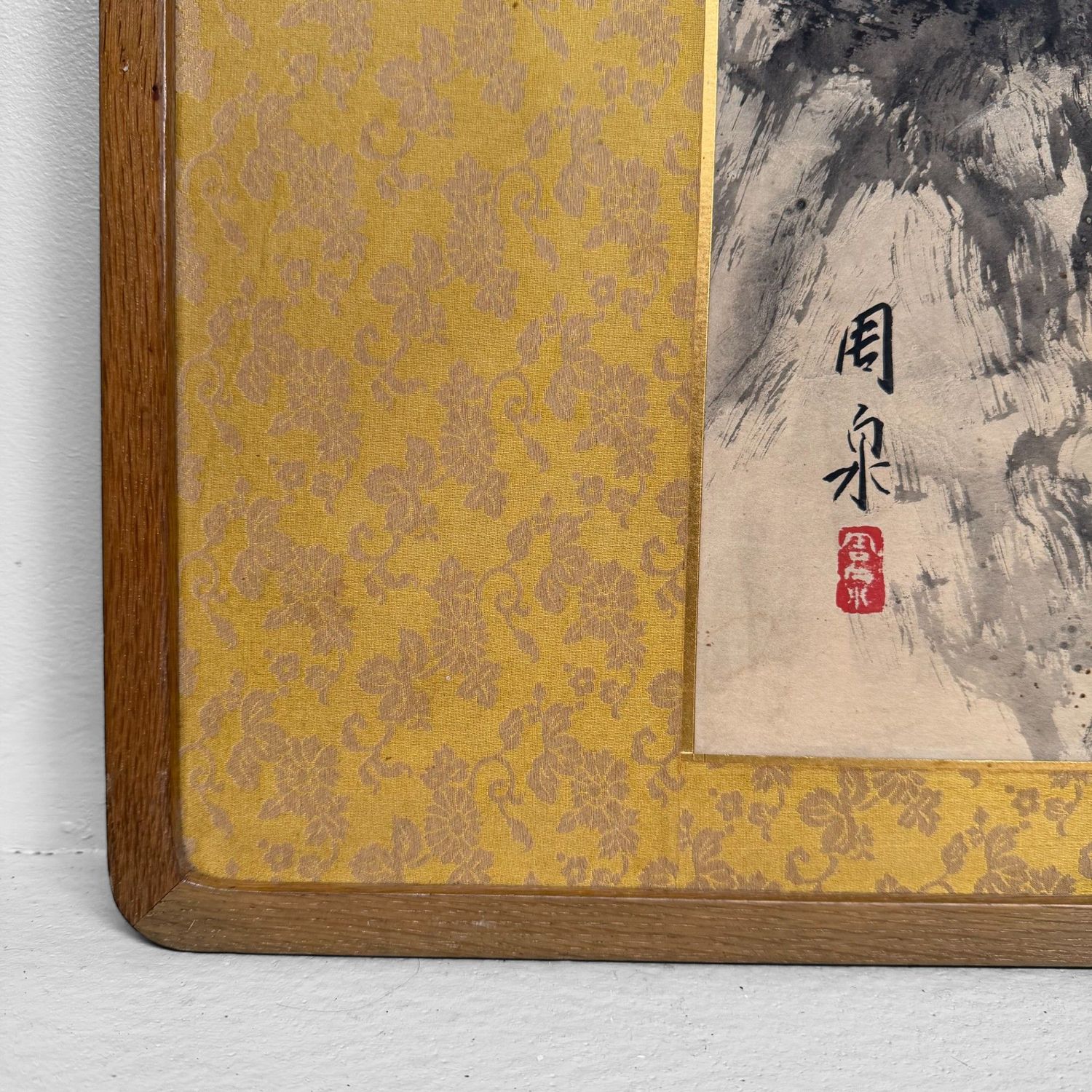 Japans Sumi-e Landschap op Paneel, Muurdecoratie, 1950s