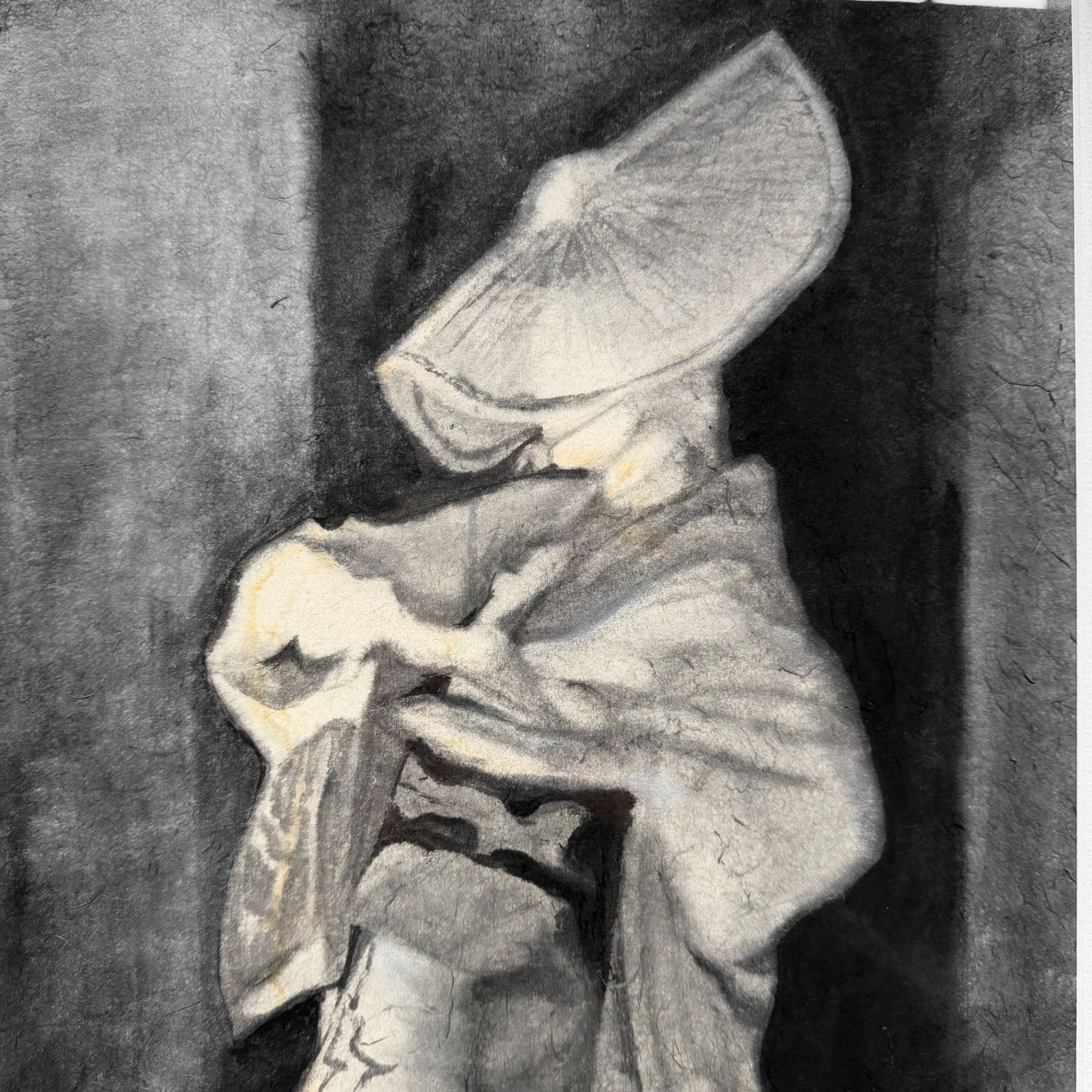 Japanese Ink Painting on Kōzo Washi, “Dancing Woman in Kimono”, 1970s