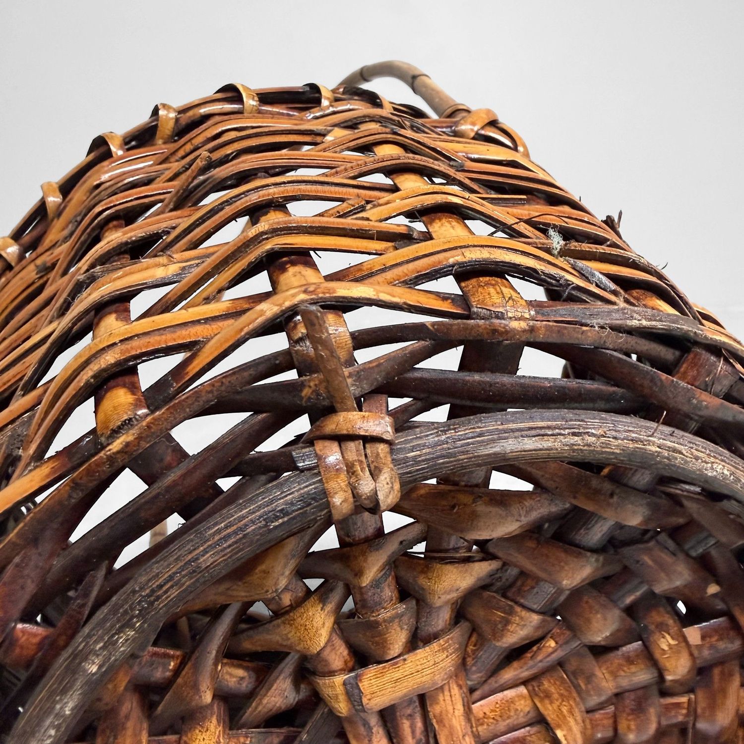 ​Japanse Bamboe Ikebana Mand met Booghandvat, 1960s