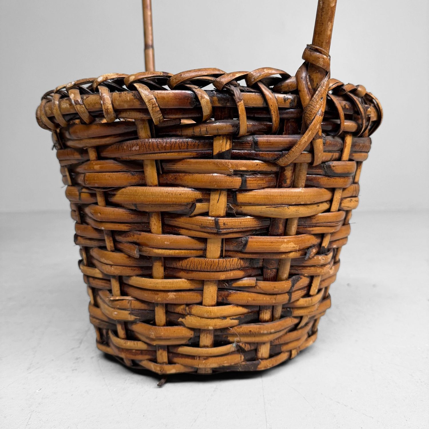 ​Japanse Bamboe Ikebana Mand met Booghandvat, 1960s