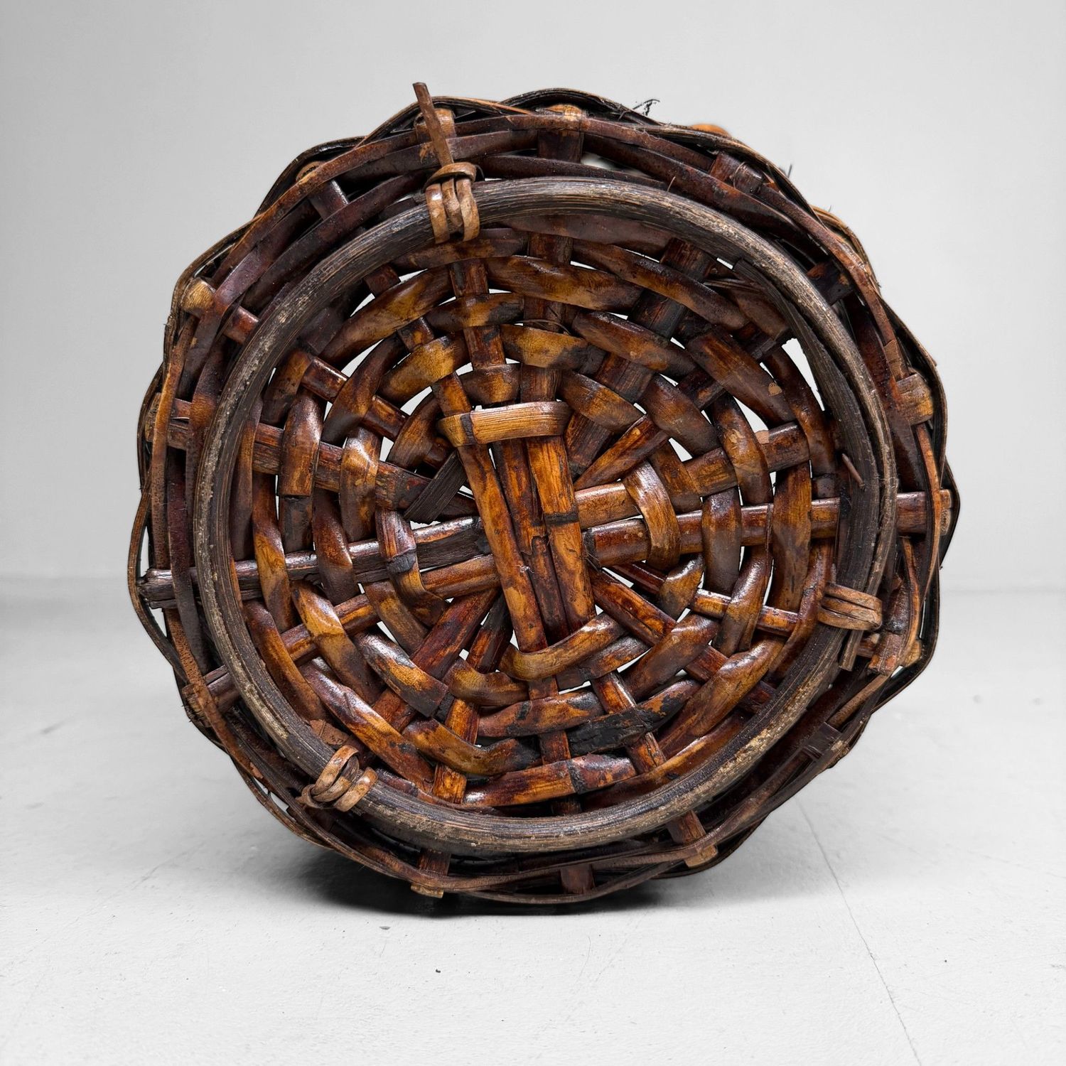 ​Japanse Bamboe Ikebana Mand met Booghandvat, 1960s