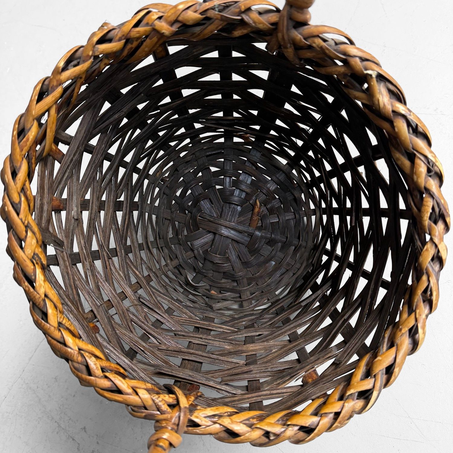 ​Japanse Bamboe Ikebana Mand met Booghandvat, 1960s