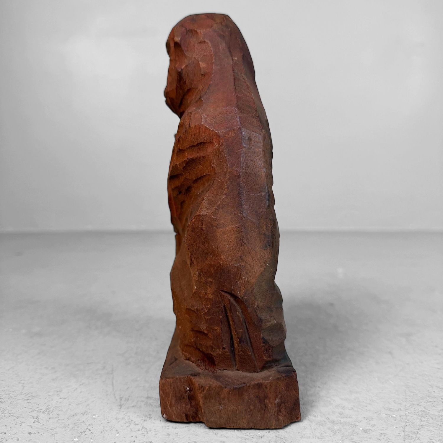 Japanese Saru Mingei Wood Figure, ‘Monkey with Young’, 1940s