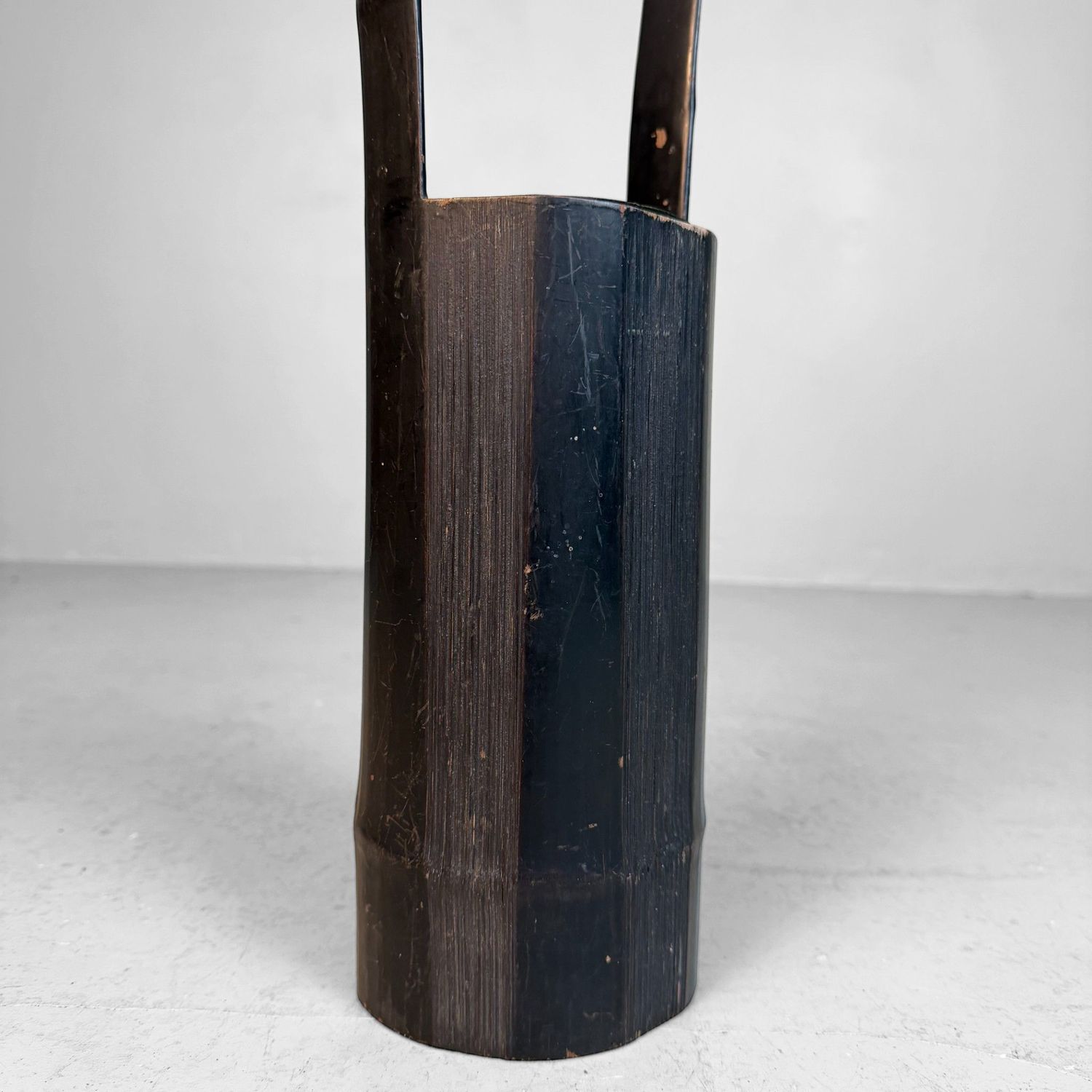Black Bamboo Ikebana Vase, Take Hanaire, 1950s