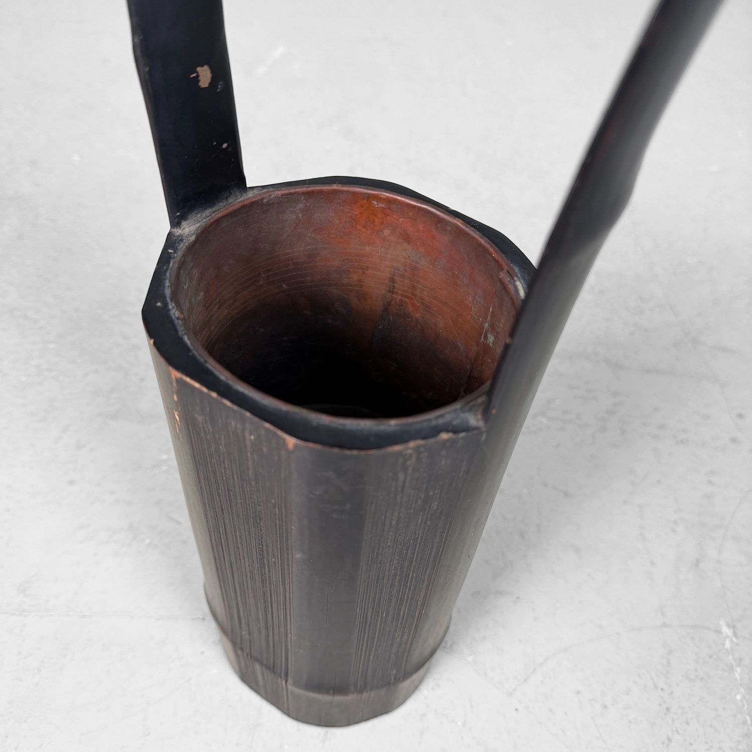 Black Bamboo Ikebana Vase, Take Hanaire, 1950s