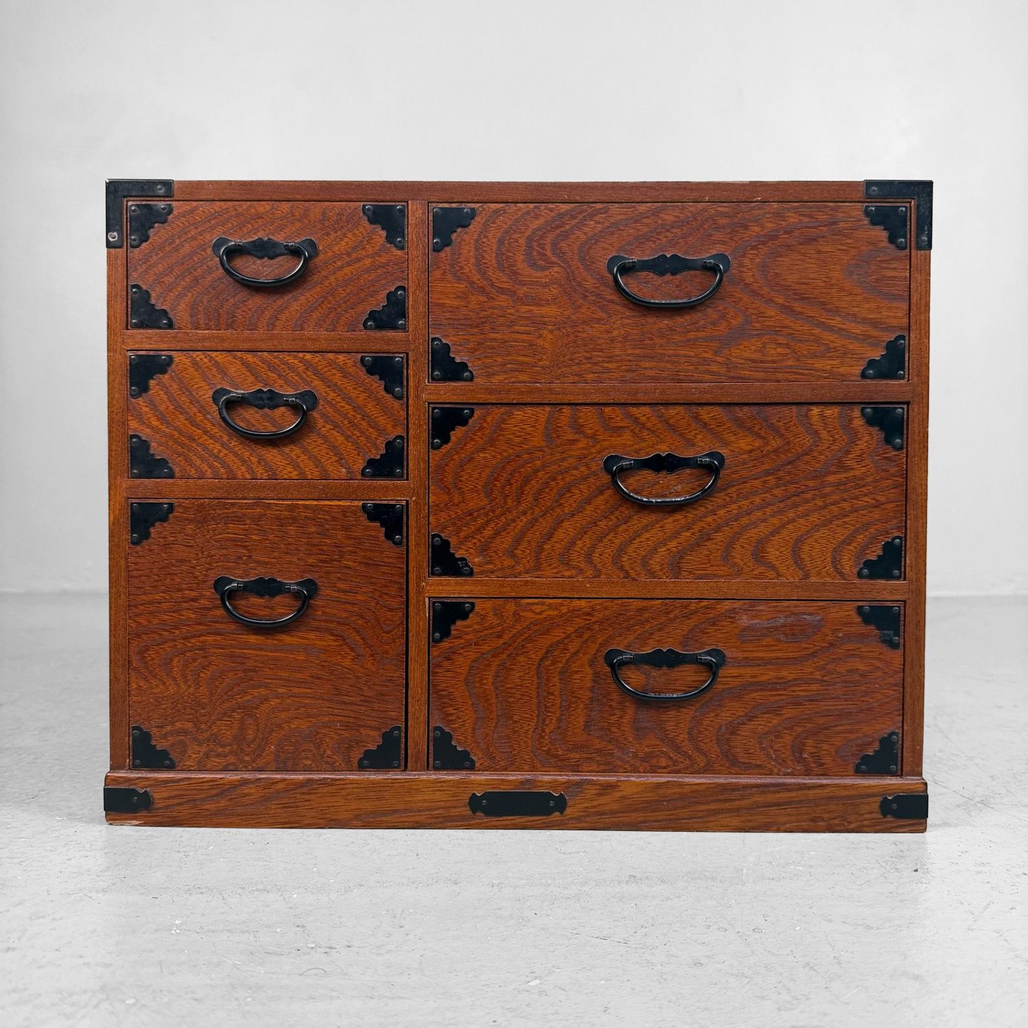 Compact Japanese Tansu Chest with Six Drawers, 1960s