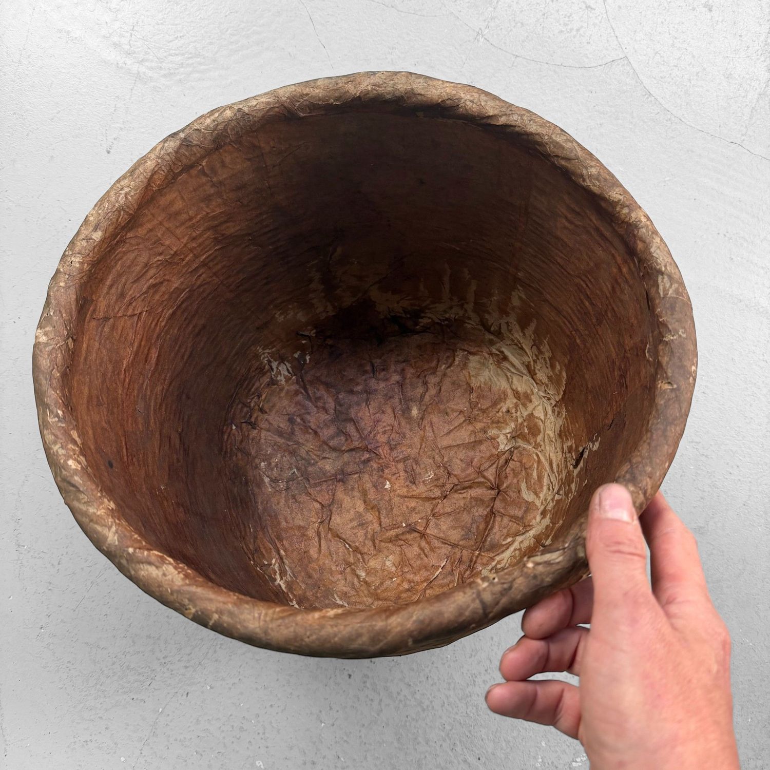 Japanse Bamboemand, Washi Kago met Kalligrafie, 1934 Japanse Bamboemand, Washi Kago met Kalligrafie, 1934