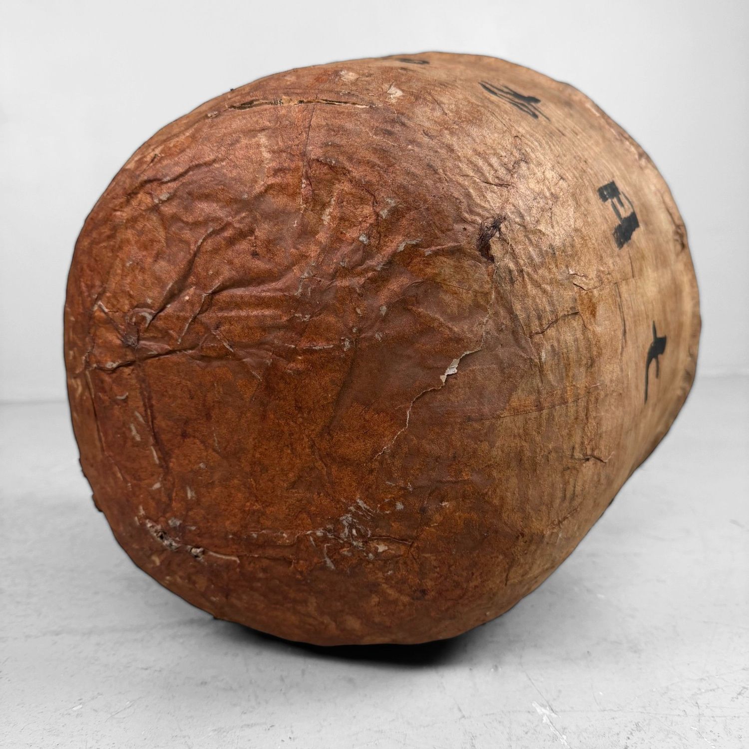 Japanse Bamboemand, Washi Kago met Kalligrafie, 1934 Japanse Bamboemand, Washi Kago met Kalligrafie, 1934