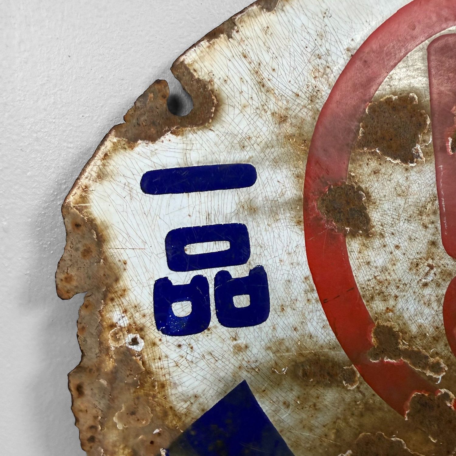 Japanese Double-Sided Enamel “Tabi” Advertising Sign, 1940s