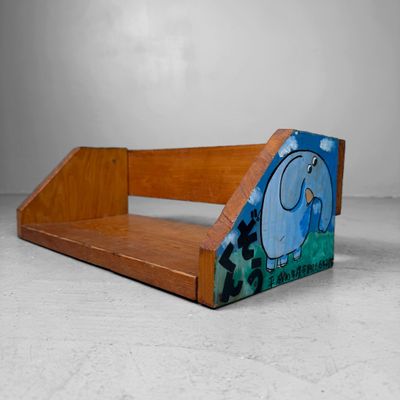 ​Vintage Boekenhouder met Kinderschilderingen, Japan, jaren 1990.