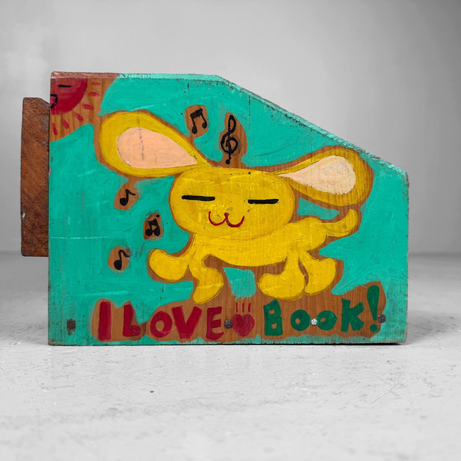 ​Vintage Boekenhouder met Kinderschilderingen, Japan, jaren 1990