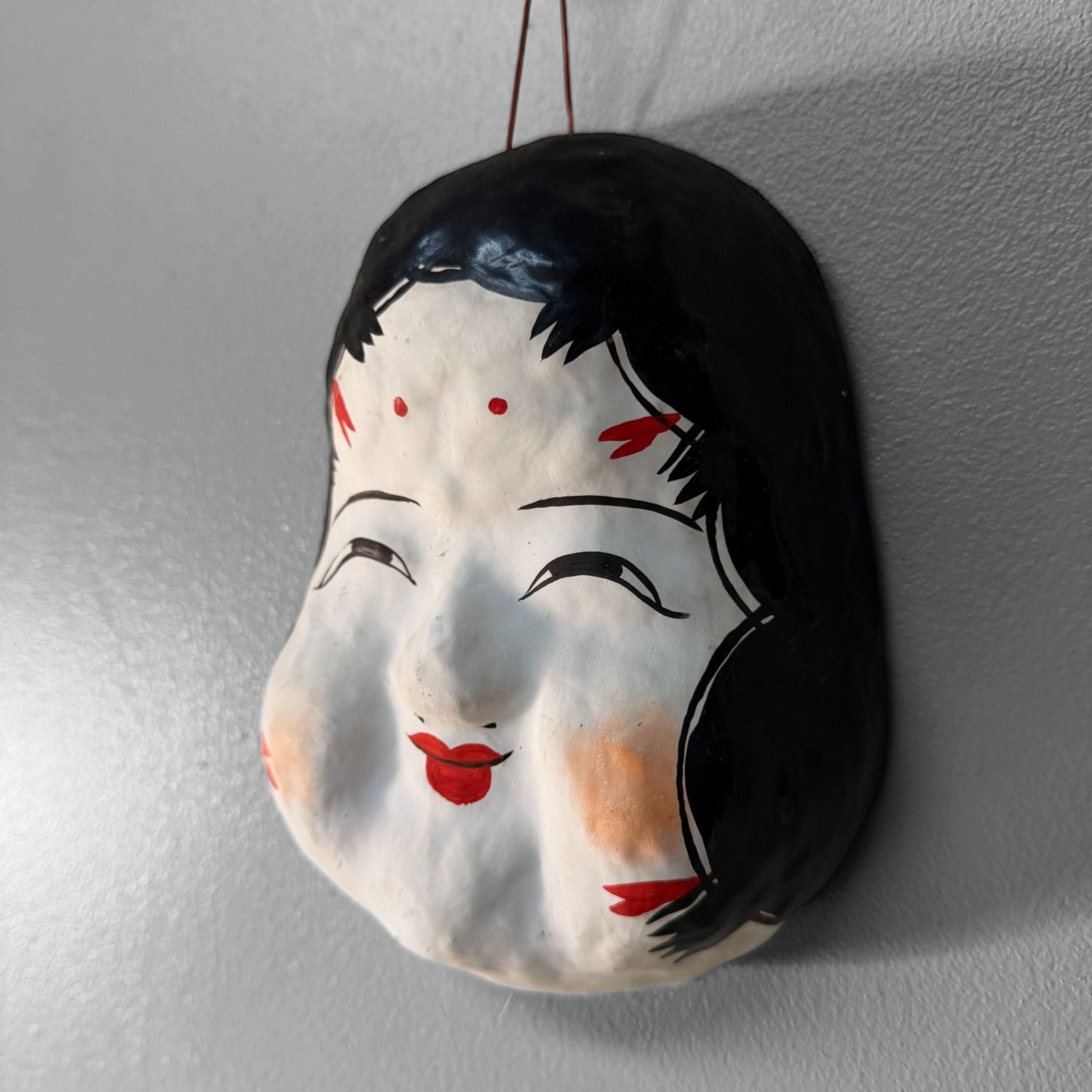 Vintage Okame Masker, Kasukabe Hariko, 1970s