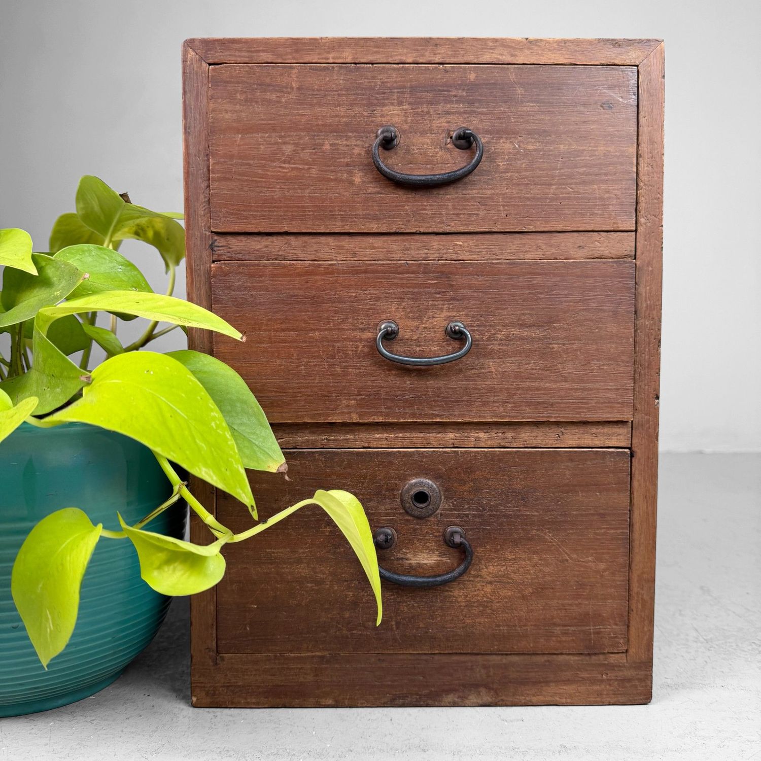Compact Vintage Japanese Tansu Chest, 1930s