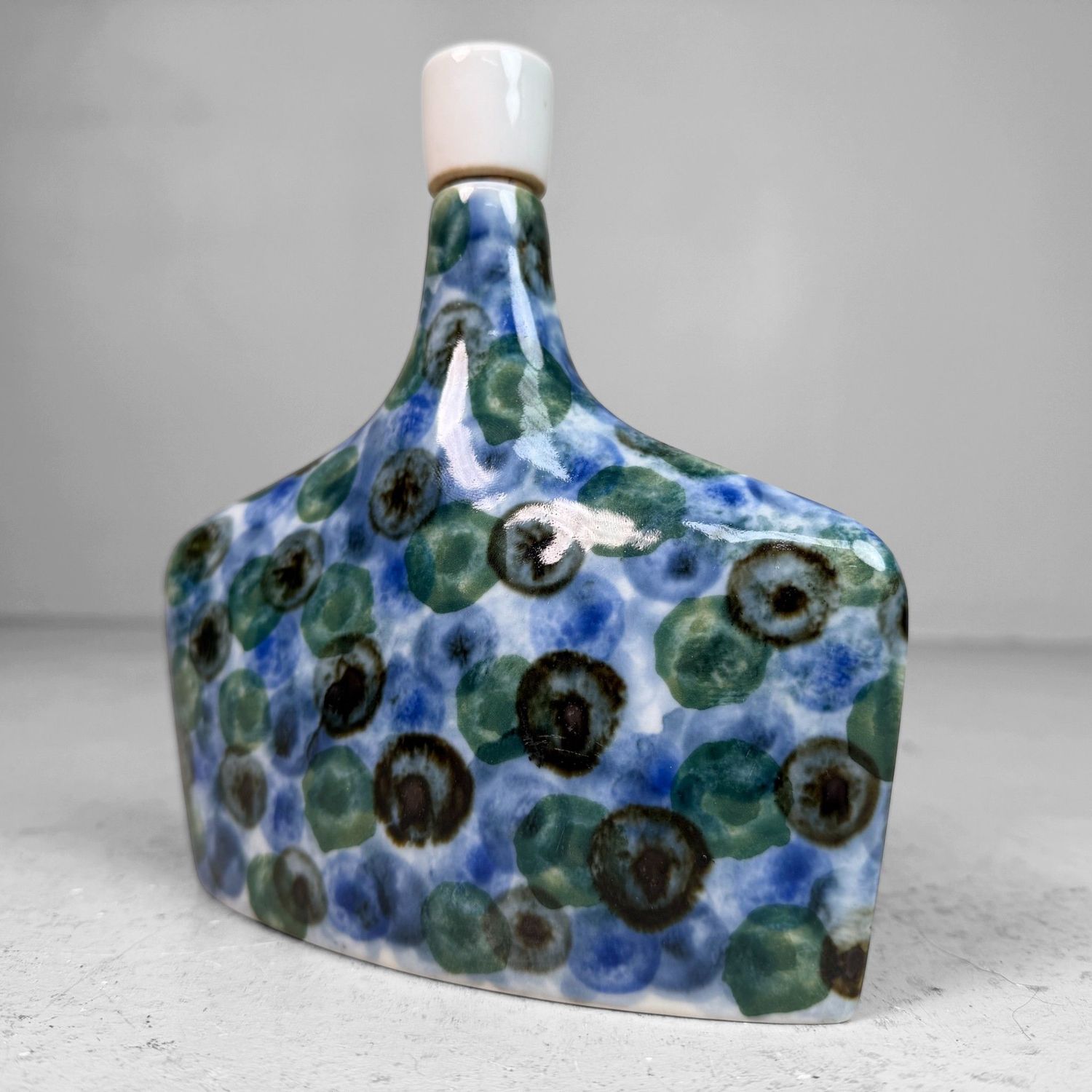 Tobe-yaki Decoratieve Porseleinen Fles, Baizan-gama, 1960s