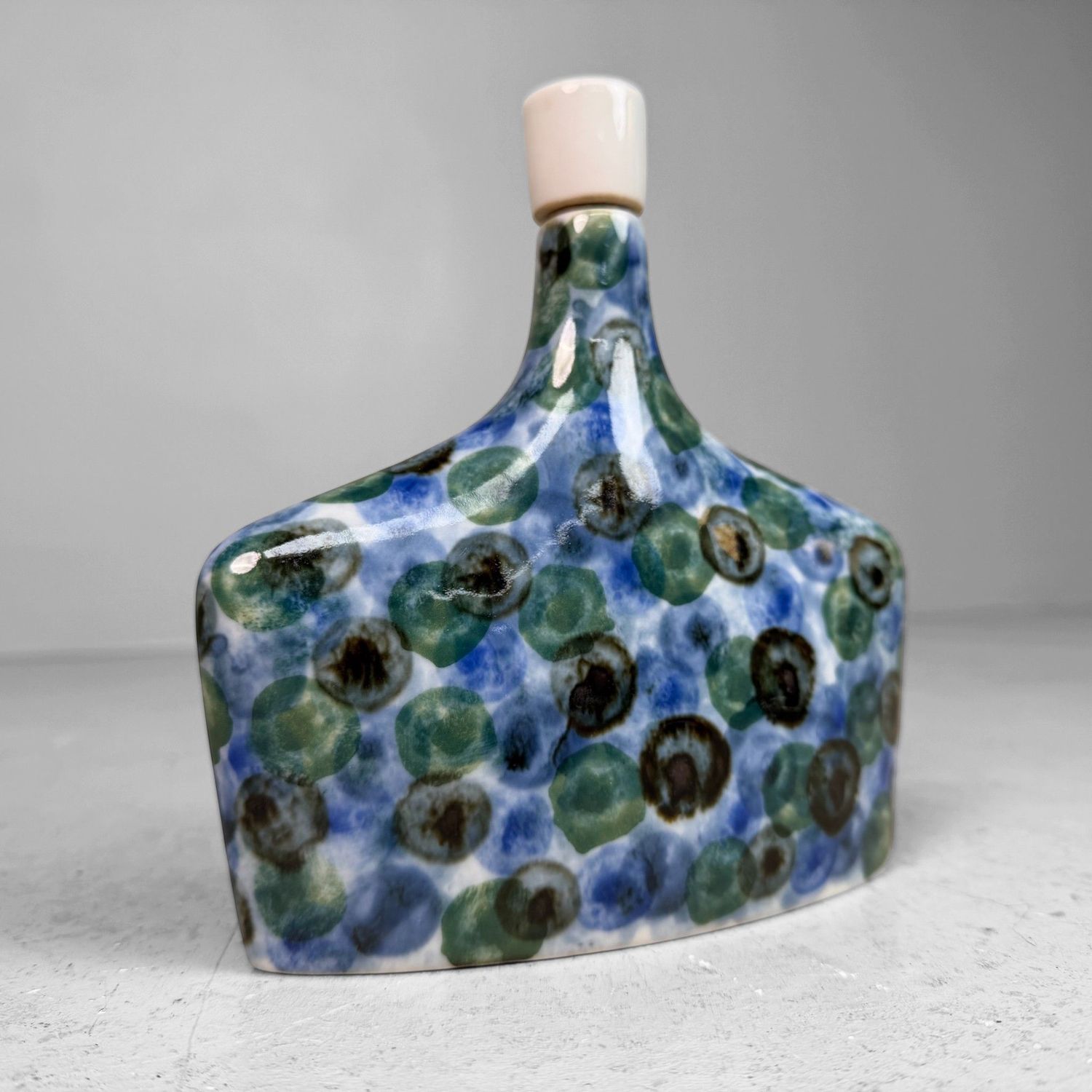 Tobe-yaki Decoratieve Porseleinen Fles, Baizan-gama, 1960s