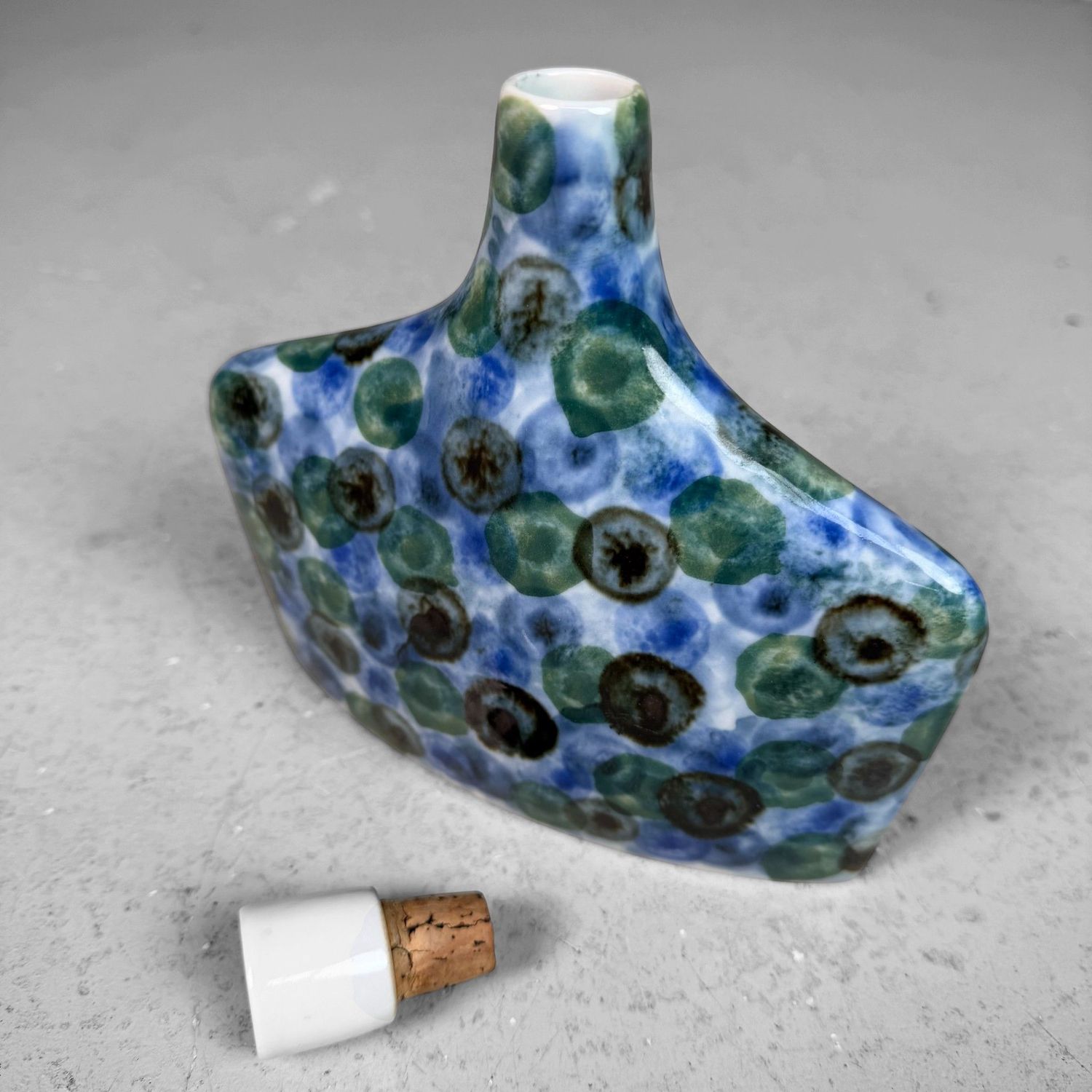 Tobe-yaki Decoratieve Porseleinen Fles, Baizan-gama, 1960s