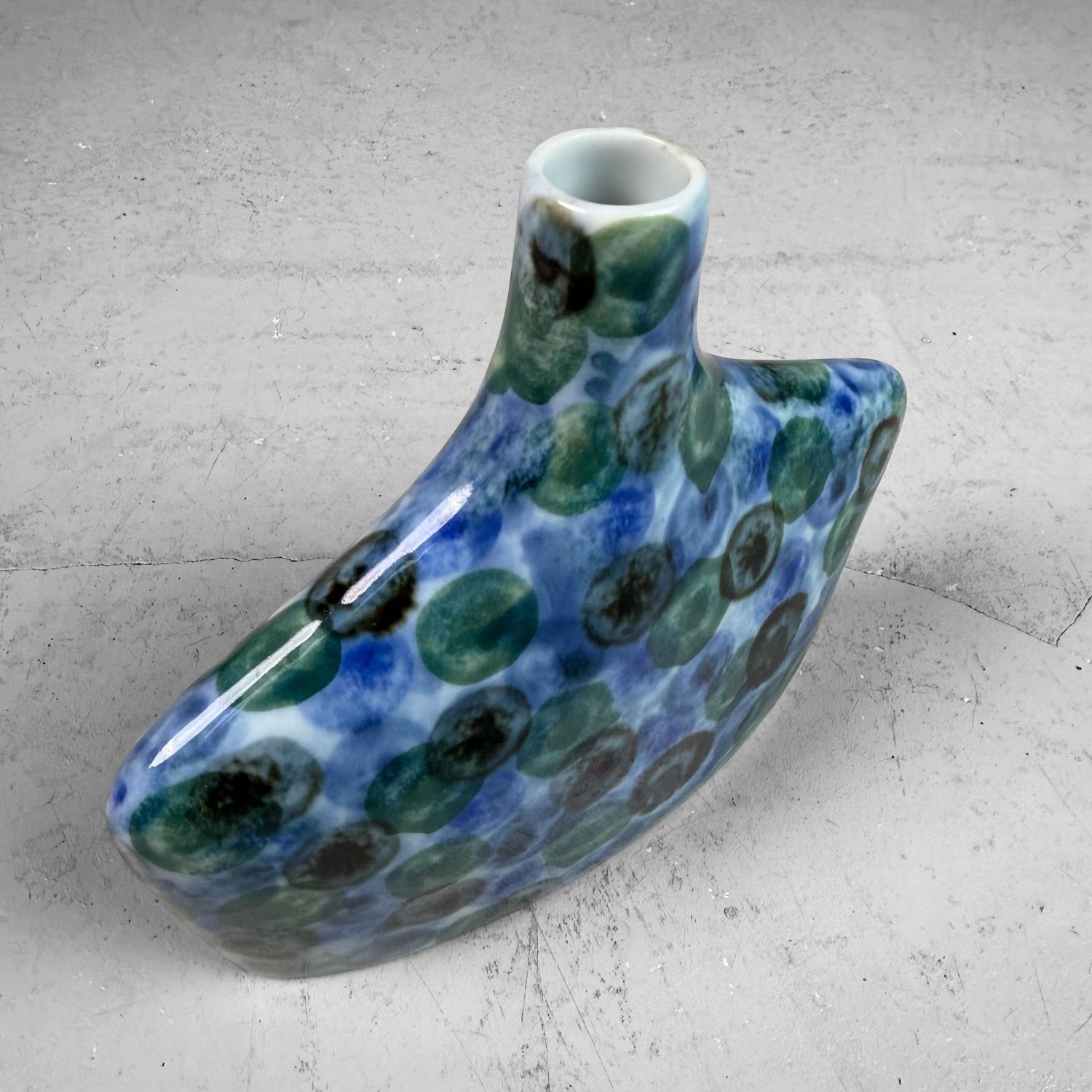 Tobe-yaki Decoratieve Porseleinen Fles, Baizan-gama, 1960s